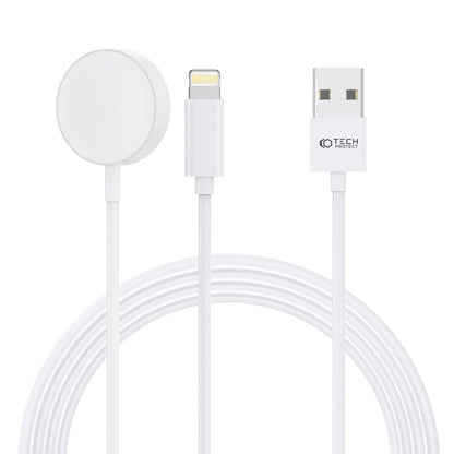 Tech-Protect UltraBoost 2in1 Magnetic Charger with USB-C / Lightning Cables for Apple Watch 1.5m - White_0