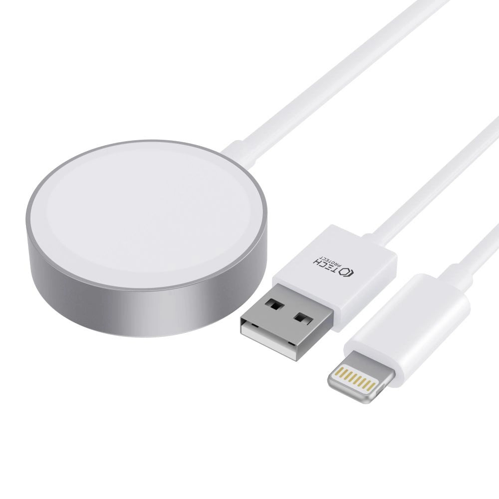 Tech-Protect UltraBoost 2in1 Magnetic Charger with USB-C / Lightning Cables for Apple Watch 1.5m - White_1