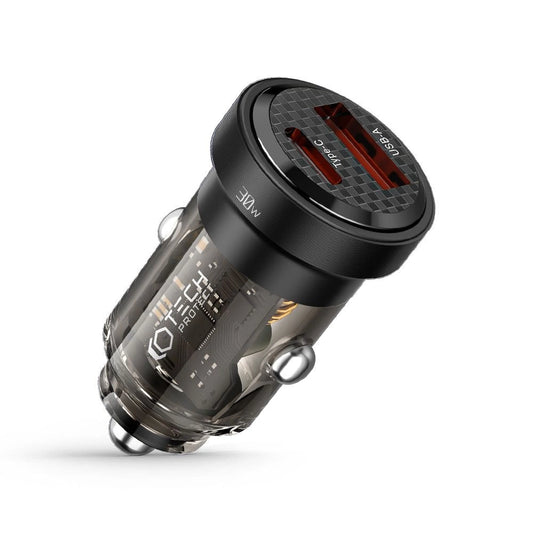 Tech-Protect CC30W Car Charger USB-C PD 30W / USB-A QC 3.0 - Black_0