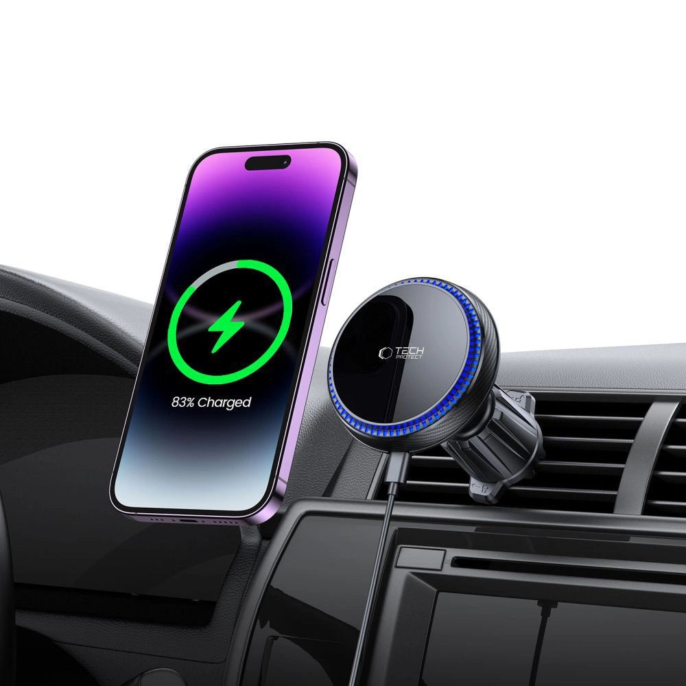 Tech-Protect MM15W-V4 Car Phone Holder with MagSafe 15W Inductive Charger for Air Vent - Black_3