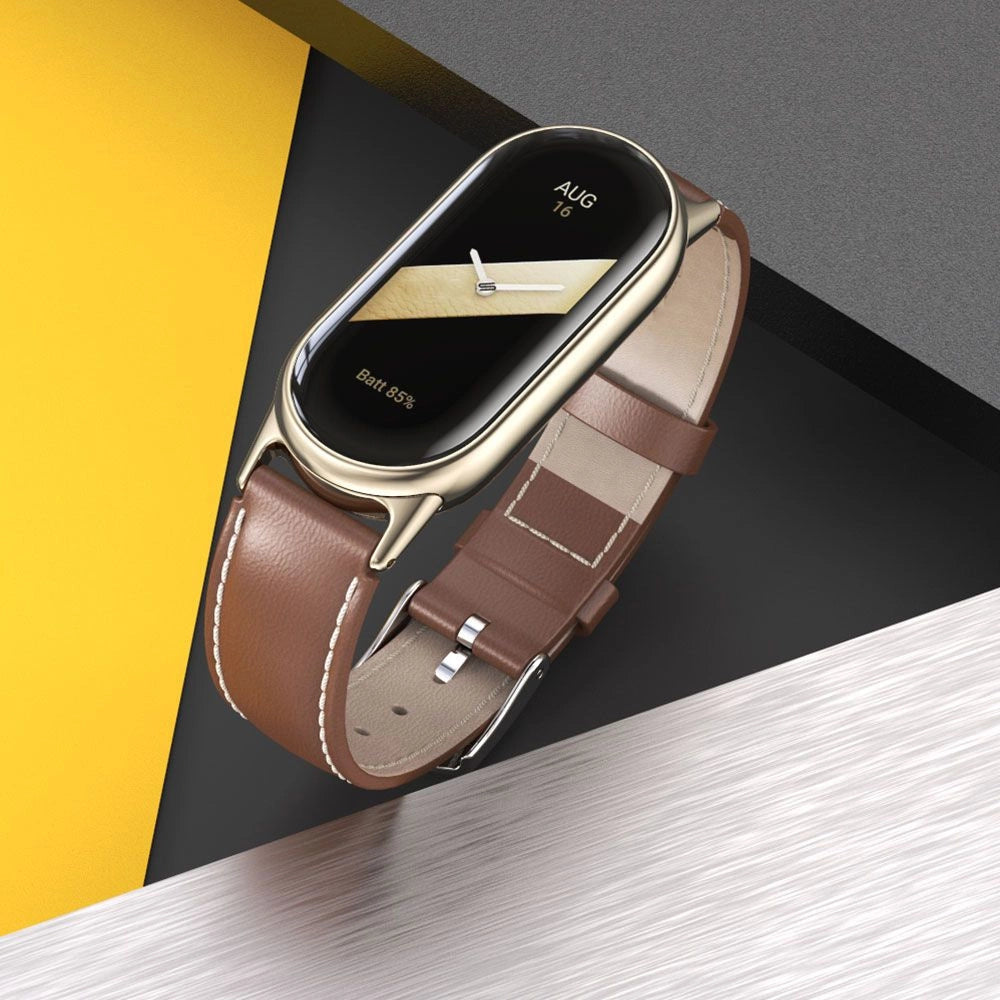 Tech-Protect Leatherfit strap for Xiaomi Smart Band 8 / 8 NFC - black_2