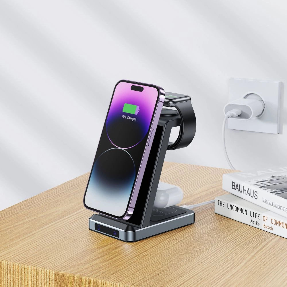 Tech-Protect QI15W-A26 Inductive Charger 15W 3in1 for Smartphone / Headphones / Apple Watch - Black_5