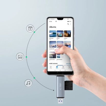 Tech-Protect UltraBoost SD/micro SD card reader with USB-C/USB-A connectors - gray_2