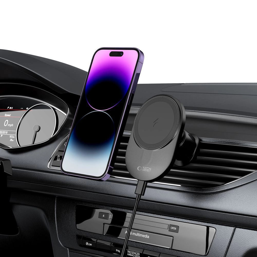 Tech-Protect MM15W-V1 Car Phone Holder with MagSafe 15W Inductive Charger for Air Vent - Black_7