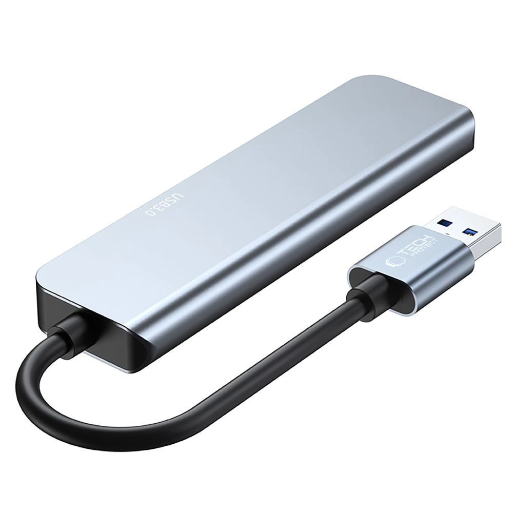 HUB Tech-Protect V0 5in1 USB-A - USB-A 3.0 / 3x USB-A 2.0 / USB-C - gray_3