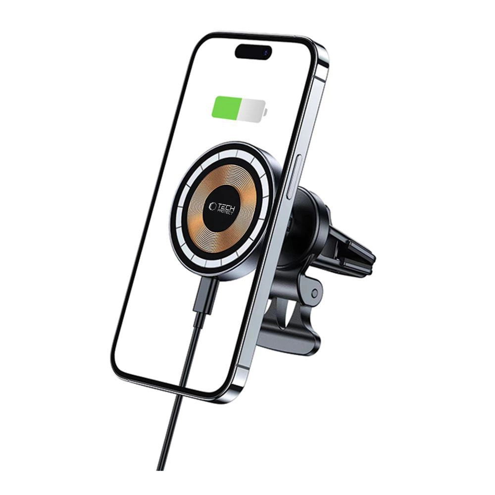 Tech-Protect MM15W-V5 Car Phone Holder with MagSafe 15W Inductive Charger for Air Vent - Black_1