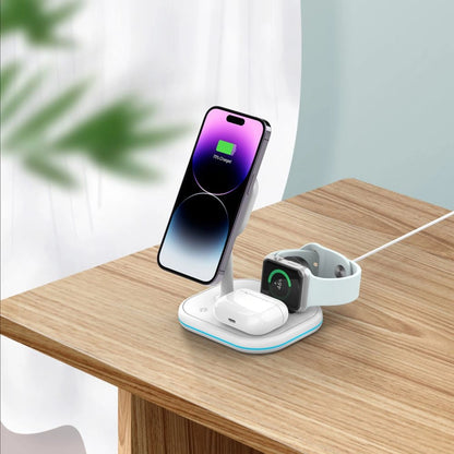 Tech-Protect QI15W-A27 3-in-1 inductive charger with MagSafe stand for smartphone / Apple Watch / AirPods - white_5