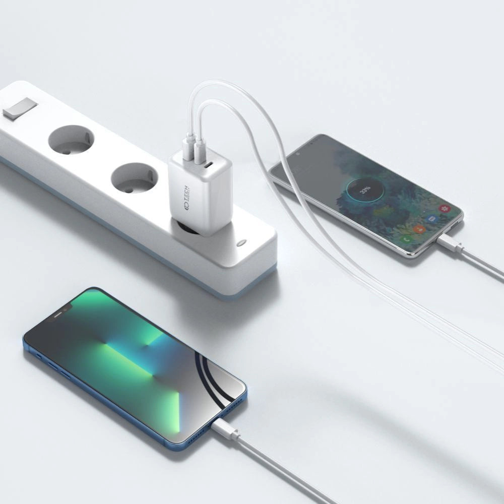 Tech-Protect C65W charger 2x USB-C PD 65W / USB-A QC 3.0 - white_4