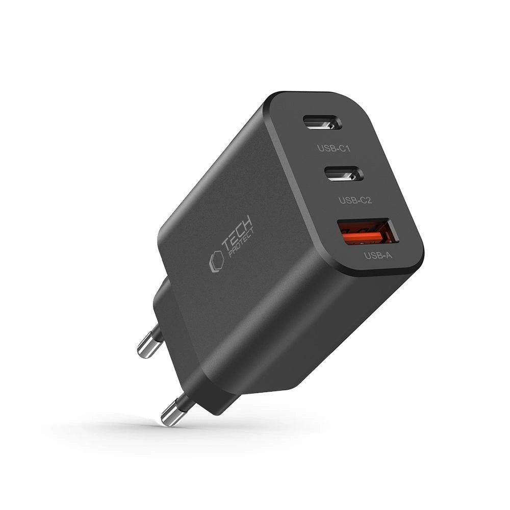 Tech-Protect NC30W charger 2x USB-C PD 30W / USB-A QC 3.0 - black_5
