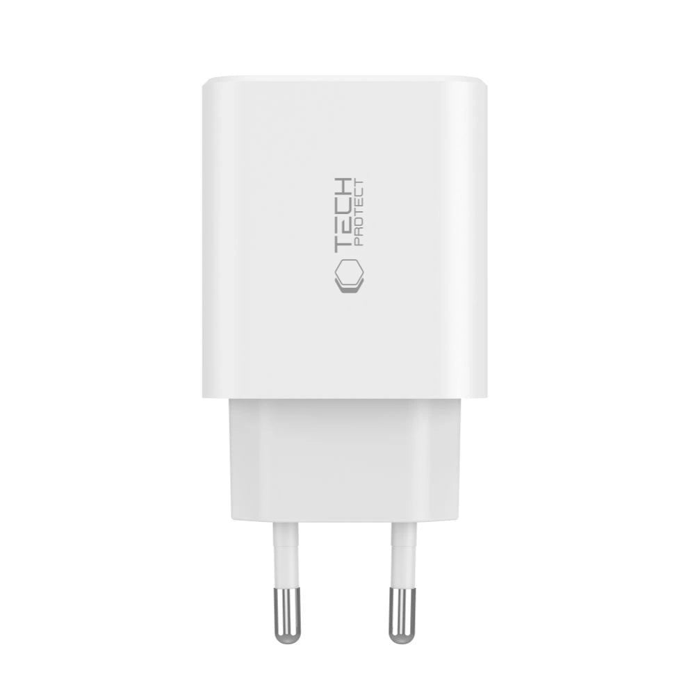 Tech-Protect NC30W charger 2x USB-C PD 30W / USB-A QC 3.0 - white_1
