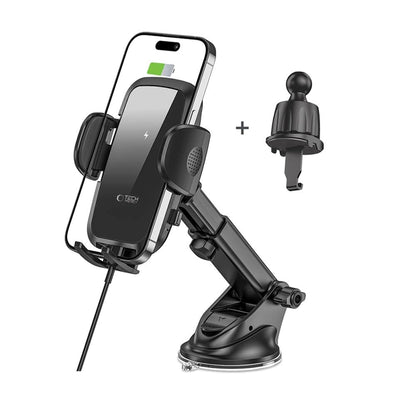 Tech-Protect CM15W-V1 Car Phone Holder with 15W Inductive Charger for Cockpit/Air Vent - Black_1