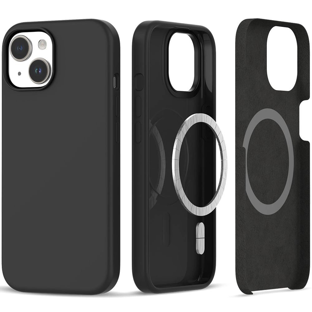 Tech-Protect Silicone MagSafe iPhone 15 Case - Matte Black_0