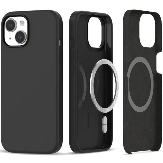 Tech-Protect Silicone MagSafe iPhone 15 Case - Matte Black_0