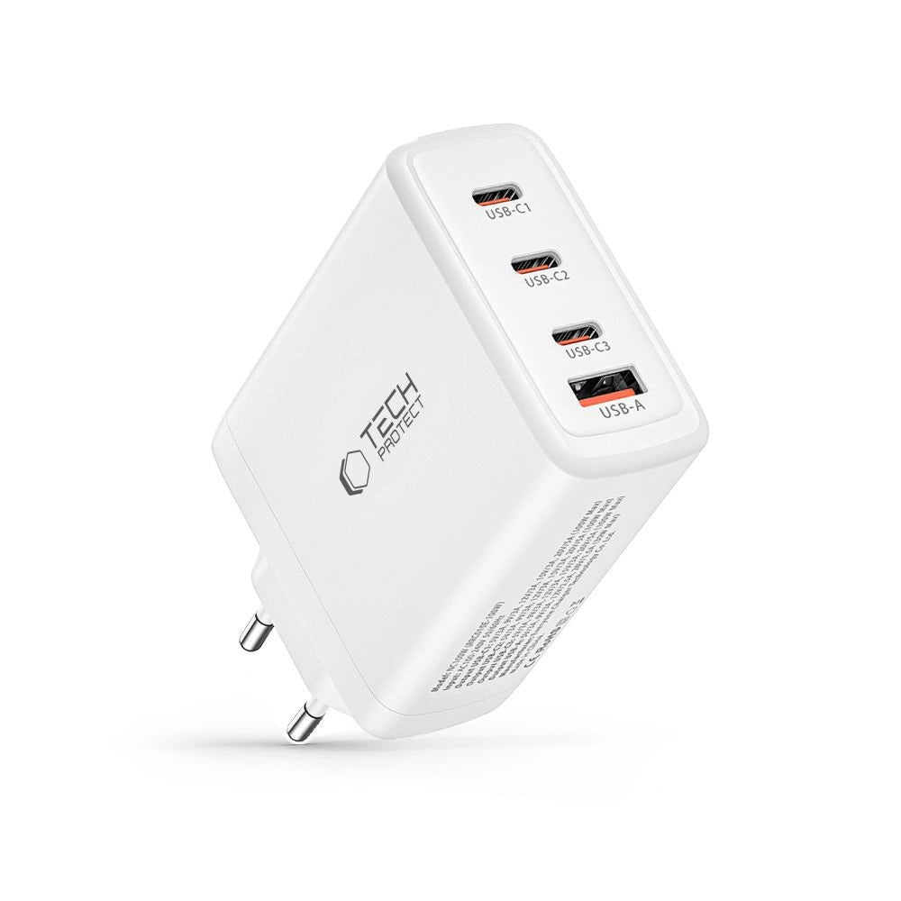 Tech-Protect NC100W-GAN charger GaN 3x USB-C PD 100W / USB-A QC 3.0 - white_5