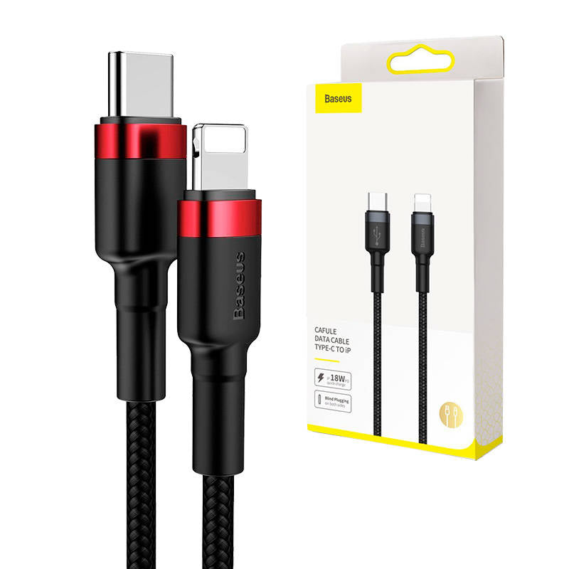 Baseus Cafule Cable Type-C to iP PD 18W 1m Red+Black_0