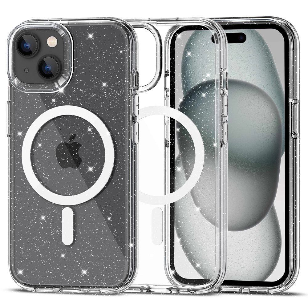 Tech-Protect FlexAir Hybrid MagSafe iPhone 15 Case - Clear Glitter_0