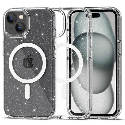 Tech-Protect FlexAir Hybrid MagSafe iPhone 15 Case - Clear Glitter_0