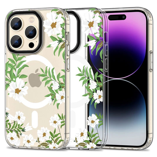 Tech-Protect MagMood MagSafe iPhone 15 Pro Max Case - Daisies with Leaves_0