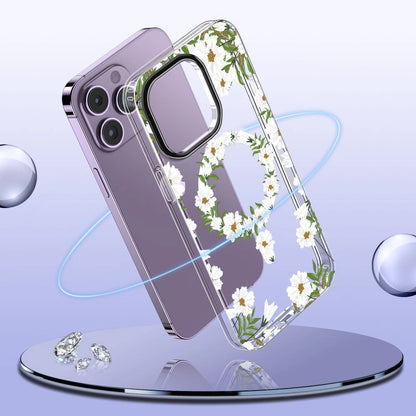 Tech-Protect MagMood MagSafe iPhone 15 Pro Max Case - Daisies with Leaves_1