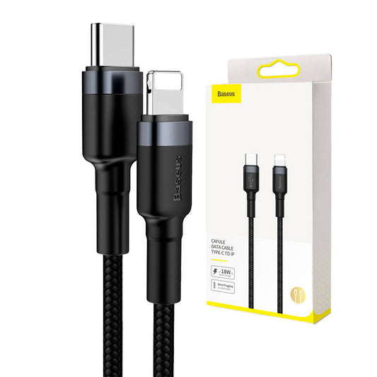 Baseus Cafule Cable Type-C to iP PD 18W 1m Gray+Black_0