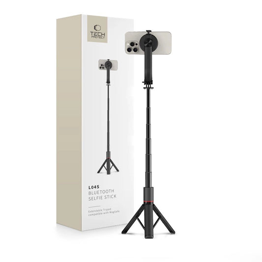 Tech-Protect L04S Bluetooth Selfie Stick with Tripod up to 95cm and 360 Head - Black_0