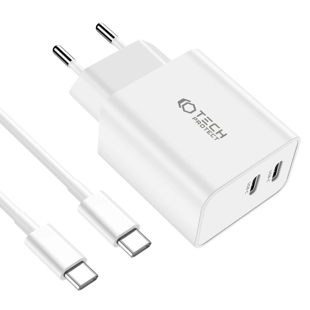 Tech-Protect C35W 2x USB-C PD 35W charger with USB-C / USB-C cable - white_2