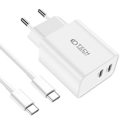 Tech-Protect C35W 2x USB-C PD 35W charger with USB-C / USB-C cable - white_2