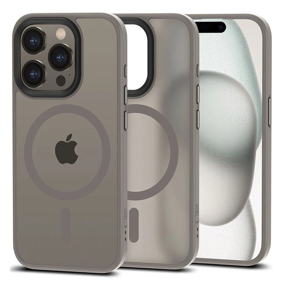 Tech-Protect MagMat MagSafe case for iPhone 15 Pro - titanium matte_0