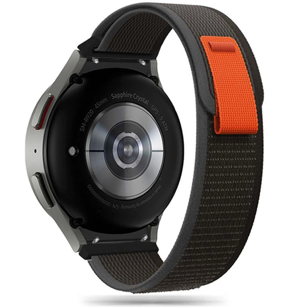 Tech-Protect Nylon Strap for Samsung Galaxy Watch 4/5/5 Pro/6/7/FE - Black &amp; Orange_0