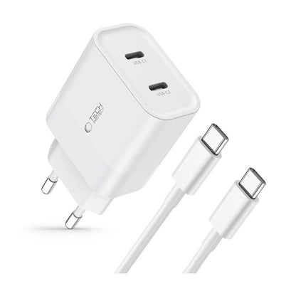 Tech-Protect C20W 2x USB-C PD 20W charger with USB-C / USB-C cable - white_1