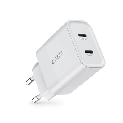 Tech-Protect C20W charger 2x USB-C PD 20W - white_1