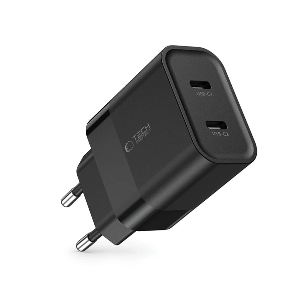Tech-Protect C20W charger 2x USB-C PD 20W - black_3