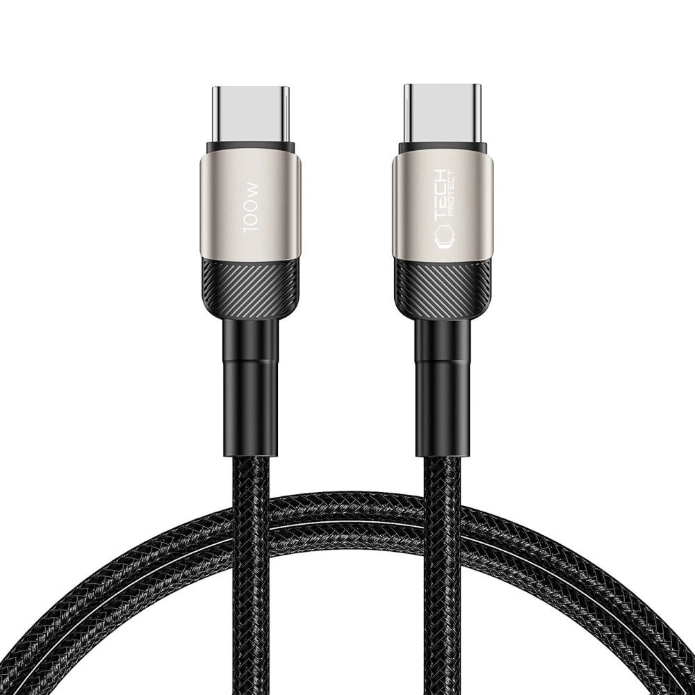 Tech-Protect UltraBoost Evo USB-C / USB-C PD cable 100W 5A 1m - titanium_0