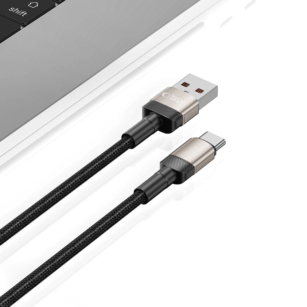 Tech-Protect UltraBoost Evo USB-C / USB-A cable 100W 5A 2m - titanium_3