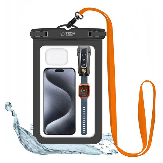 Tech-Protect Waterproof Case UWC9 waterproof for devices up to 8.9" - black and orange_0