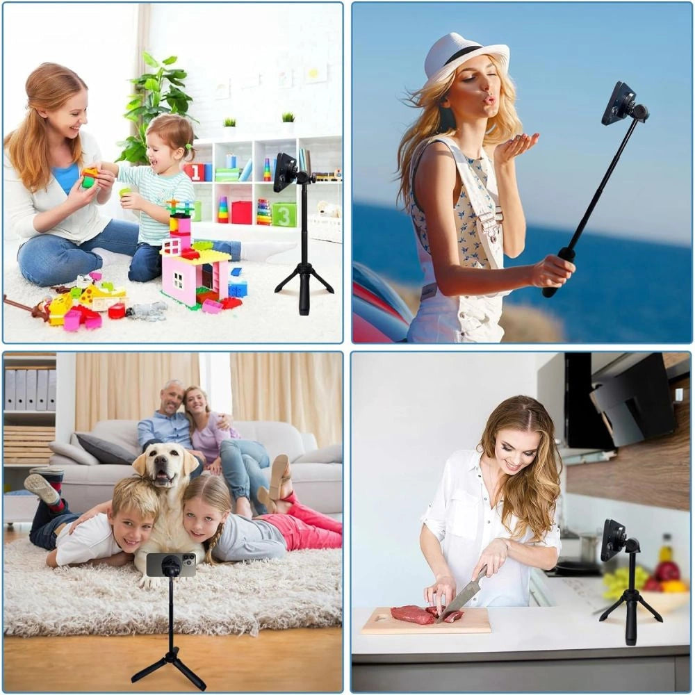 Tech-Protect L06S Bluetooth magnetic selfie stick with MagSafe, remote control, tripod up to 82cm and 360 head - black_7