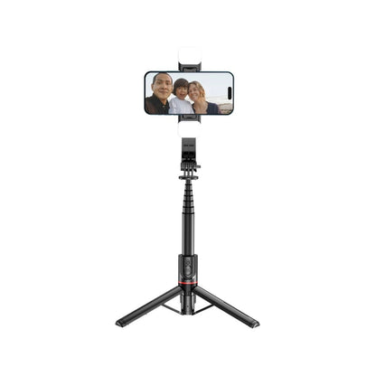 Tech-Protect L05S Bluetooth Selfie Stick with Tripod up to 105cm with LED Light - Black_1