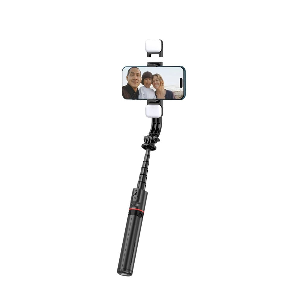 Tech-Protect L05S Bluetooth Selfie Stick with Tripod up to 105cm with LED Light - Black_2
