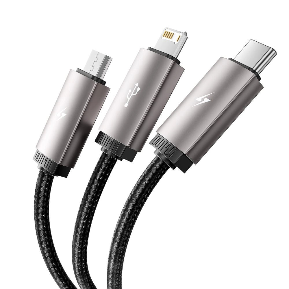 Tech-Protect UltraBoost 3in1 USB-A - Lightning / USB-C / micro USB 3.5A cable 1m - gray_2