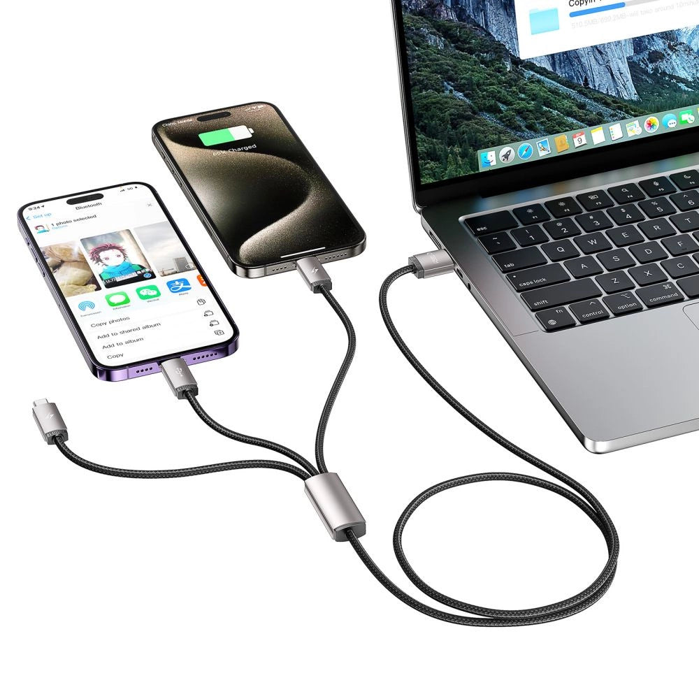 Tech-Protect UltraBoost 3in1 USB-A - Lightning / USB-C / micro USB 3.5A cable 1m - gray_5