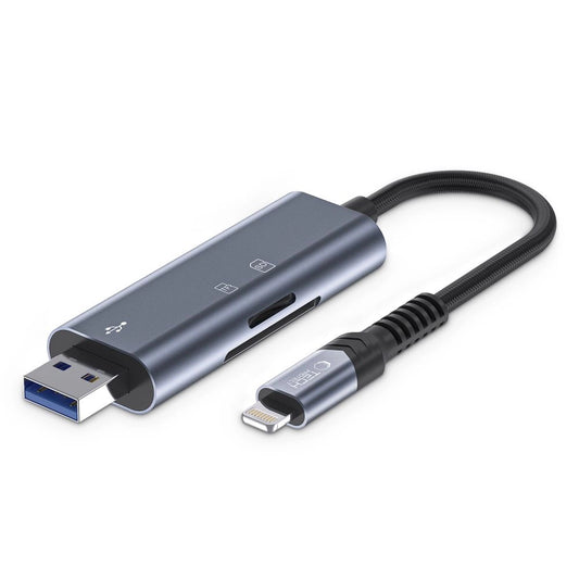 Tech-Protect UltraBoost SD/micro SD Card Reader with Lightning /USB-A Connector - Gray_0