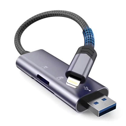 Tech-Protect UltraBoost SD/micro SD Card Reader with Lightning /USB-A Connector - Gray_1