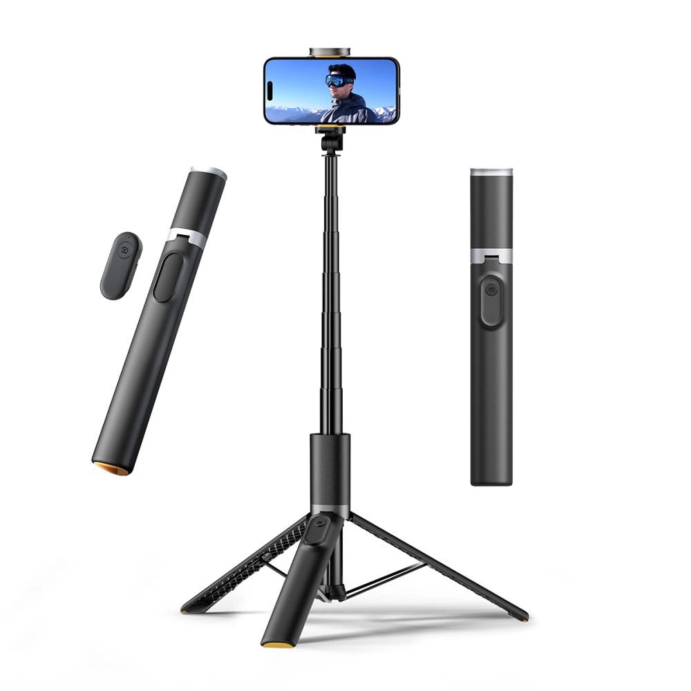 Tech-Protect L08S Bluetooth Selfie Stick with Remote Control, Tripod up to 141cm - Black_2
