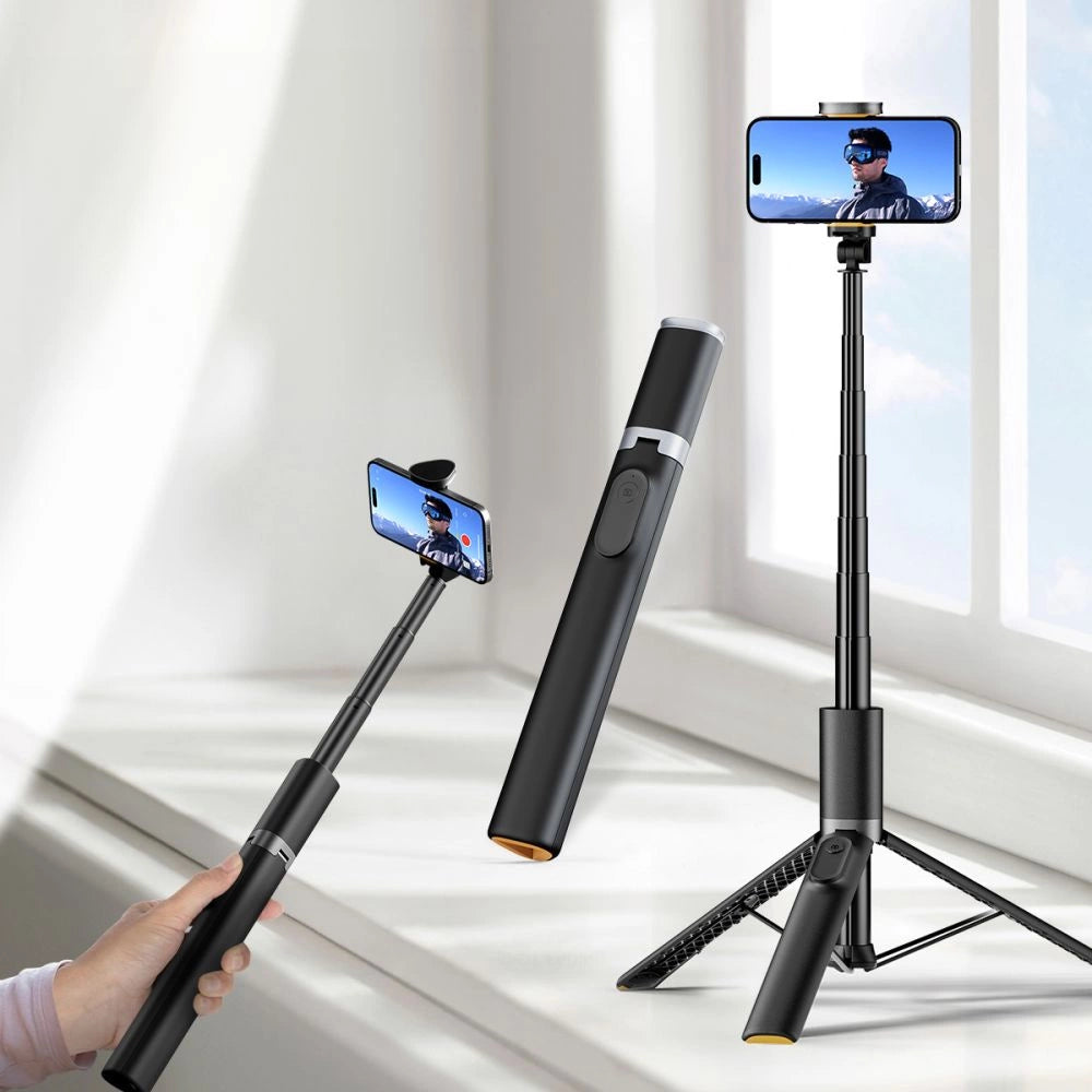 Tech-Protect L08S Bluetooth Selfie Stick with Remote Control, Tripod up to 141cm - Black_3