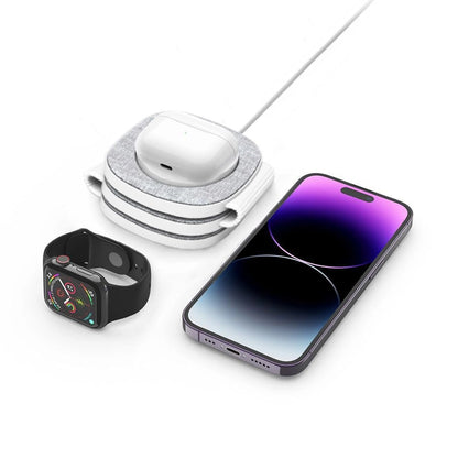 Tech-Protect QI15W-A32 3-in-1 Inductive Charger with MagSafe for Smartphone / Apple Watch / AirPods - Gray_4