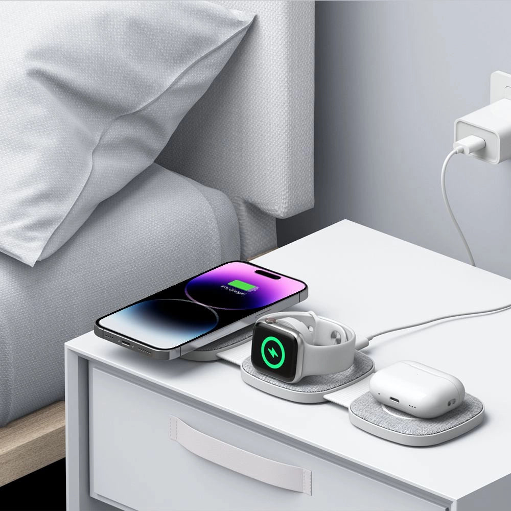 Tech-Protect QI15W-A32 3-in-1 Inductive Charger with MagSafe for Smartphone / Apple Watch / AirPods - Gray_7