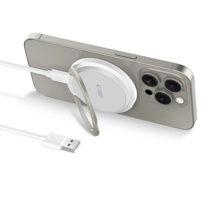 Tech-Protect QI15W-A33 Inductive Charger with MagSafe and Stand with USB-A / USB-C Cable - White_1