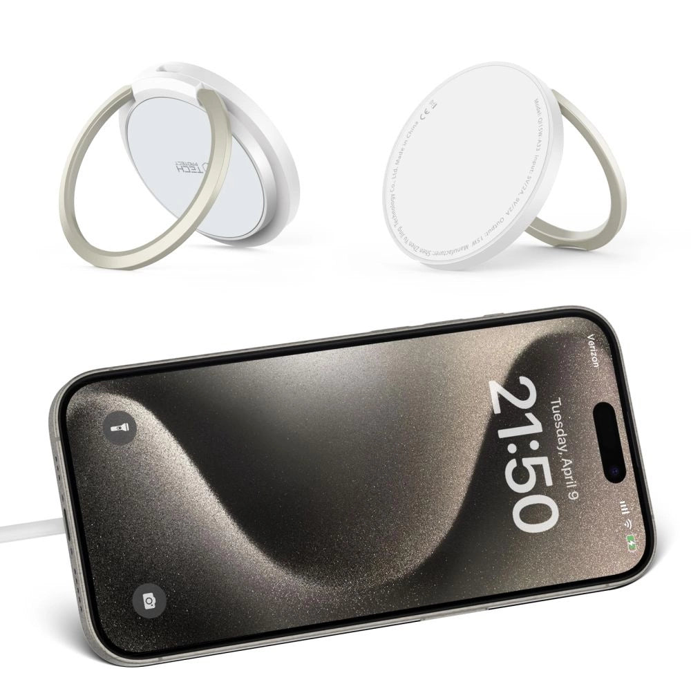 Tech-Protect QI15W-A33 Inductive Charger with MagSafe and Stand with USB-A / USB-C Cable - White_7