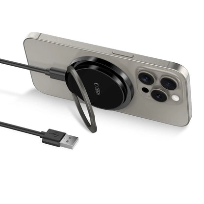Tech-Protect QI15W-A33 Inductive Charger with MagSafe and Stand with USB-A / USB-C Cable - Black_1