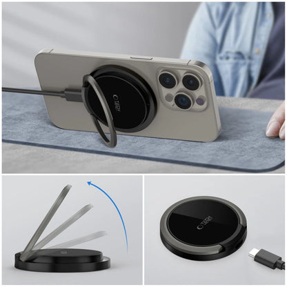 Tech-Protect QI15W-A33 Inductive Charger with MagSafe and Stand with USB-A / USB-C Cable - Black_8